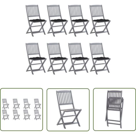 Lot De 4 Chaises De Jardin Pliantes URBNLIVING - Plastique Anthracite, 79x41.5x34 Cm, Rangement Facile