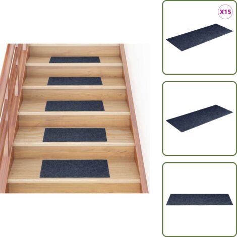 Tapis D'escalier Antidérapant - Lot De 15 - Autocollant Pour Bois, Carrelage, Marbre - Isolation Phonique Et Thermique
