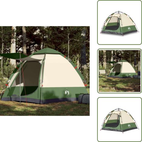 vidaXL Tente de camping à dôme 4 personnes vert libération rapide - La Poste