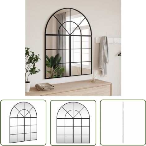 Miroir Mural Noir 60x30 Cm Arche Fer - Miroir Mural - Miroir Design Miroir Noir Miroir Moderne Decoration Murale 86090024