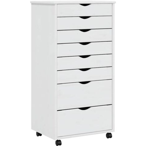 Armoire Roulante Avec Bureau En Bois De Pin Massif VidaXL - Meuble De Rangement Mobile Pour Bureau Ou Maison
