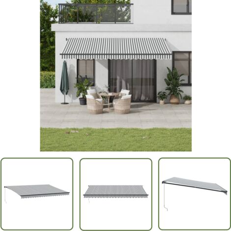 Store De Balcon Rétractable QUICK STAR – 250 X 130 Cm – Manuel – Gris – Pour Terrasses, Jardins, Balcons Sans Perçage