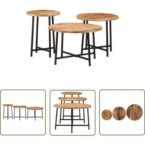 Tables basses gigognes - MOTHINESSTO - DX5971 - Bois massif de manguier