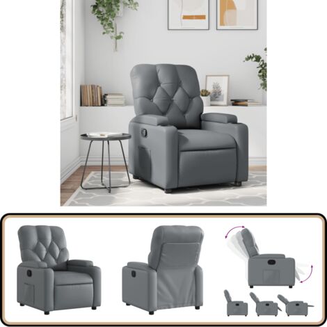 Inclinable Fauteuil inclinable Gris Similicuir - Fauteuil Inclinable - Fauteuil ...
