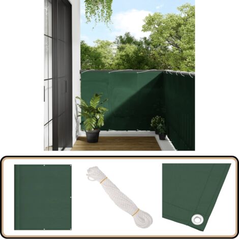 Paravent De Balcon Anthracite & Blanc 120x600 Cm - Écran D'Intimité En Tissu Oxford Imperméable Et Résistant Au Vent