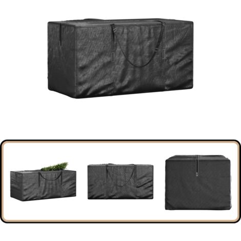 VidaXL Sac De Rangement Sapin De Noël Noir 150x75x75 Cm – PE Résistant Eau & UV – Poignées + Fermeture Éclair Solide