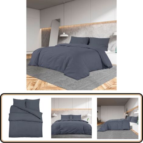 Ensemble de housse de couette | Parures de lit Anthracite 220x240 cm