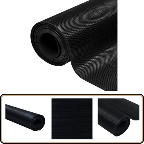 Tapis De Sport REGUPOL Antidérapant 6mm - Revêtement Sol Caoutchouc Noir/bleu Pour Salle De Sport, Haltérophilie