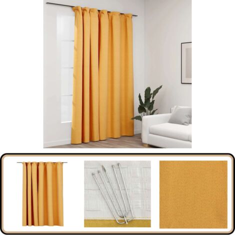 GIRASOLE HOME® Paire de rideaux semi-occultants effet lin texture nervurée lourde pour intérieur 2 panneaux avec œillets (taupe, 140 x 133 cm
