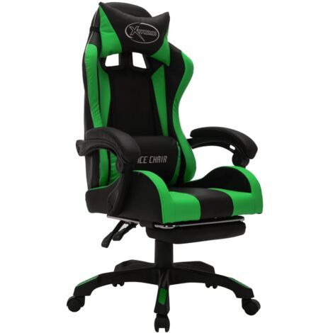 Fauteuil à Bascule Gamer Brawl Stars Spike – Similicuir Noir Et Vert, Broderies, Design Ergonomique, Console/détente - 11