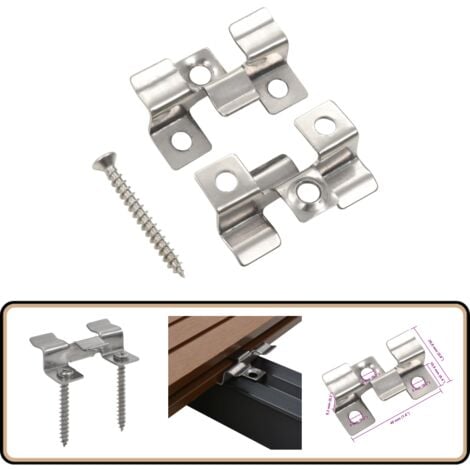 Lot De 100/200 Clips De Fixation Pour Clôtures Agricoles, Pinces à Fil à Vis En Acier Inoxydable Avec Vis Pour Fil Soudé Pour Clôture En Bois, Métal Ou Vinyle