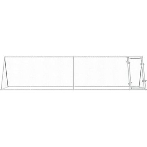 Poulailler En Acier Galvanisé 600x105x120 Cm - Enclos Extérieur Pour Poules, Canards, Lapins - Porte Verrouillable