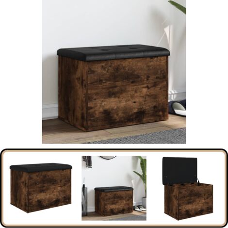 Banc à Chaussures Chêne Marron 62x42x45 Cm – Bois D'ingénierie – Neuf