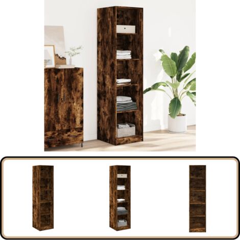 Garde-robe Chêne Fumé 100x50x200 Cm Bois D'ingénierie | Leroy Merlin