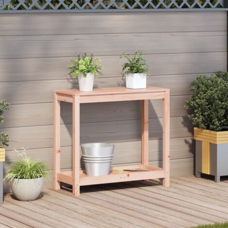 vidaXL Table à plantes avec étagères gris 78x38x82,5 cm bois de sapin