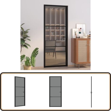 Maison Exclusive - Porte Intérieure 102,5x201,5 Cm Blanc Verre ESG Et Aluminium 88064167