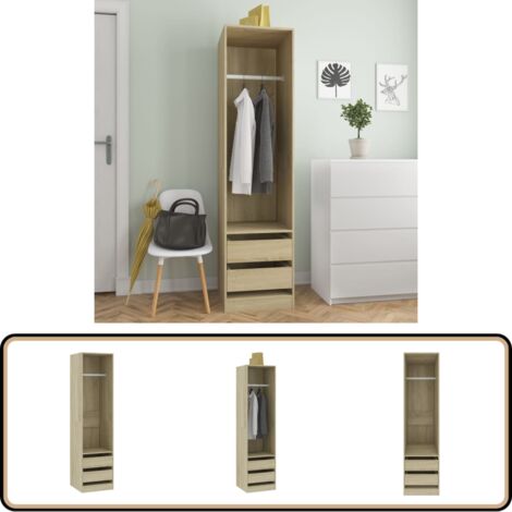 Garde-robe avec tiroirs Chêne sonoma Bois d'ingénierie