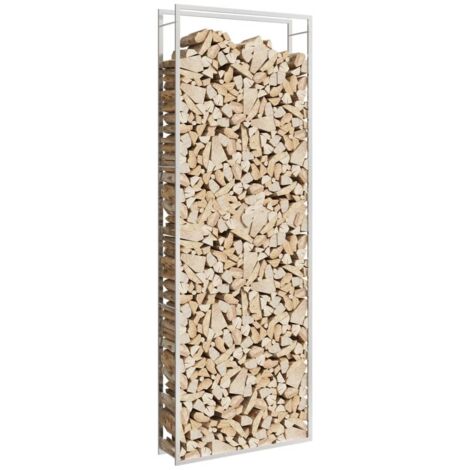 Range Bûche RANSENERS 160x27x150cm - Support à Bois Intérieur/Extérieur - Acier Robust - Montage Facile