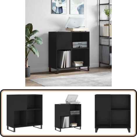 Armoire à Vinyles VidaXL En Bois D'ingénierie - Meuble De Rangement Buffet Rustique - Neuf