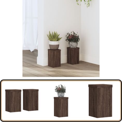 Support Pour Plantes Blanc 33x33x80 Cm Bois D'ingénierie VidaXL 852969 - Gamm Vert