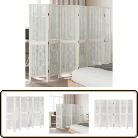 Paravent Pliable 6 Panneaux HOMSCREENER - Tissu épais Non Transparent, Cadre Acier, Dimensions Max 332x183 Cm - Pour Bureau, Chambre, Studio