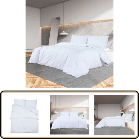 Ensemble Housse De Couette Géométrique 230x230 Cm - Gris, 100% Coton