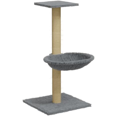 Griffoir 2 En 1 Pour Chat En Sisal Naturel - 43x33 Cm, Avec Boules D'herbe à Chat Et Coussin