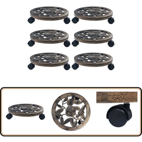 VidaXL Chariots Pour Plantes 6 Pièces - Supports Roulants Résistants Aux Intempéries Pour Pots De Fleurs