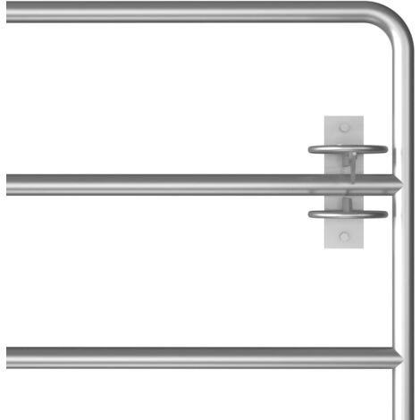 Portillon De Jardin 5 Barres En Acier Galvanisé - Porte De Ferme Ajustable (115-300cm X 90cm) - Installation Facile