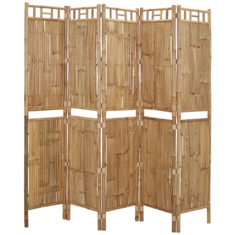 Paravent En Bambou DESIGN DELIGHTS Bastia - 170 X 120 Cm, 3 Panneaux, Fil Argent/cuivre, Séparateur D'espace