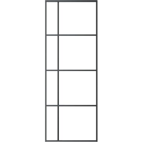 Porte Coulissante Verre ESG Dépoli + Aluminium – 76 X 205 Cm – Noir – EAN 8720286831038