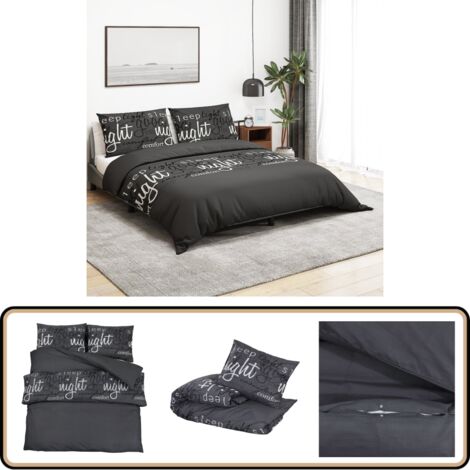 Ensemble De Housse De Couette | Parures De Lit Anthracite 140x200 Cm Microfibre Cfw33307 92266884