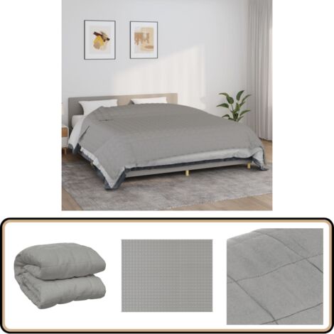 Couverture Lestée 7 Kg Grise 150x200 Cm - Pour Un Sommeil Apaisant Et Réduire L'anxiété