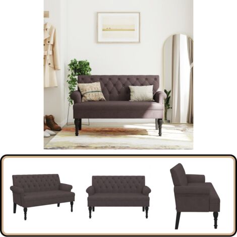 Chaise Longue Beliani ABERDEEN – Tissu Marron – Dossier Réglable – Capitonnée – Neuve