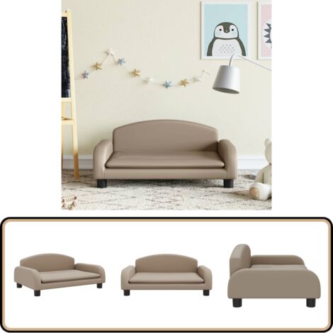 Canapé Pour Enfants Cappuccino 80x45x30cm Similicuir - Mobilier Bébé Tout-Petits, Robuste Et Confortable