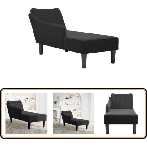 VidaXL Fauteuil Long Velours Jaune - Avec Coussin Et Accoudoir - Salon, Détente - 145x56x70 Cm - 110kg Max