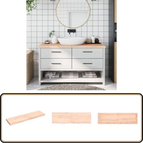 VidaXL Comptoir De Salle De Bain Marron Foncé Bois Massif Traité