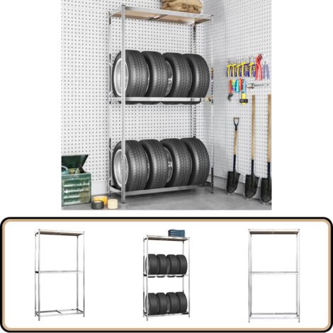 Healifty Support à Pneus - Présentoir Stable Et Pratique Pour Stocker Et Exposer Vos Roues - 10
