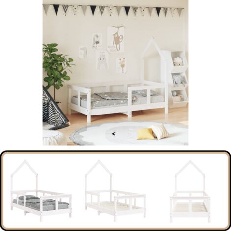 Cadre De Lit Enfant En Pin Massif 70x140 Cm - Design Bas Et Sûr Pour 18 Mois à 4 Ans | Meuble Chambre Bébé | Générique