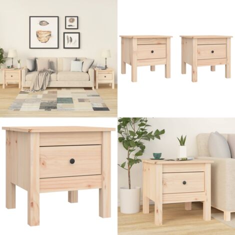 WIFESE Table Basse 110x50x30 Cm En Bois Massif De Pin - Beige Élégante Pour Salon