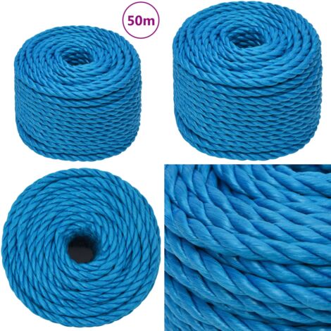 Corde De Bateau En Polypropylène – 14 Mm X 100 M – Bleue – Résistance Rupture 1275 Kg – Voile Et Amarrage