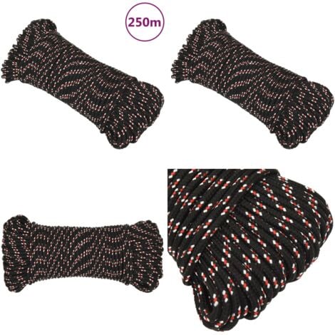 Corde DQ- PP POLYPROPYLÈNE, 8 Mm, 10 M, NOIR