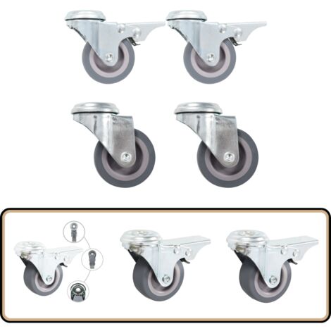 Roulettes D'établi Avec Ensemble De Plaques De Roulettes à Dégagement Rapide (4PK), 2 Options De