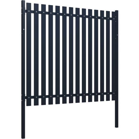 Panneau De Clôture Acier 1,7x1 M Noir - Design Avec Cercles, Résistant Aux Intempéries, Pour Jardin Et Terrasse - 7