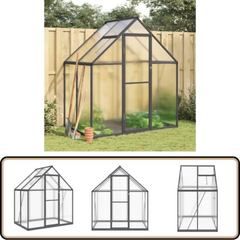 Serre VidaXL En Aluminium Et Polycarbonate - 169x114x195 Cm, Verte, Base Incluse