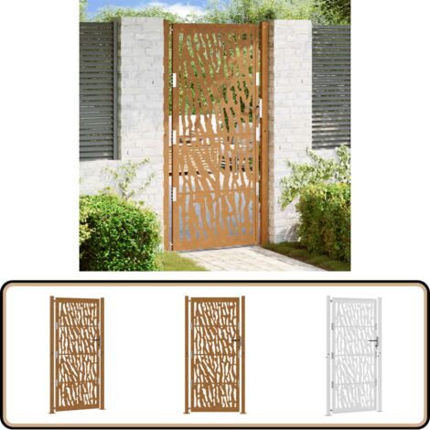 Portail De Jardin Noir 105x180 Cm Acier Conception De Lumière - Porte