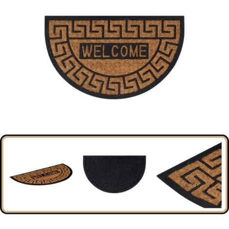 Paillasson Demi-Rond 45x75 Cm En Fibre De Coco Et Caoutchouc VidaXL - Tapis De Porte Neuf
