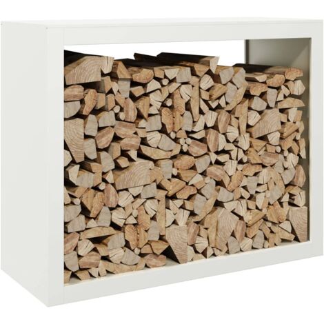 VidaXL Porte-Bûches 60x40x60 Cm - Acier Résistant Intempéries - Rangement Bois Cheminée - Stockage Extérieur