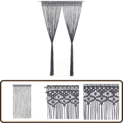 Rideaux En Macramé Tissés à La Main - 95 X 200 Cm