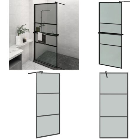Paroi de douche Noir 90x195 cm Verre ESG dépoli - Mur De Douche - Paroi